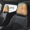thumbnail image 4 of 2 PCS Car Headrest Cover, Beach Footprint Soft Car Seat Head Rest Cover Protector Interior Car Accessories Seat Covers for Cars Truck Auto Only Covers, 4 of 8
