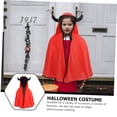 thumbnail image 2 of 1 capa de cuerno para niños, trajes de Halloween, disfraz de bruja, disfraces de Halloween, capa de juego de rol (rojo), 2 of 5