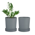 thumbnail image 1 of Uxcell 2 Paquete de Macetas de 4.5 pulgadas Macetas de Plástico con Agujeros de Drenaje para Plantas de Interior Gris, 1 of 7