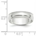 thumbnail image 4 of 14k White Gold Solid Polished Push lock Lightweight 6mm Ltw Milgrain Half Round Band Size 12 Ring Ring for Women and Men, 4 of 4
