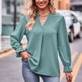 thumbnail image 6 of Women's Tops Long Sleeve V Neck Under $10 Fashion Casual Color Long Sleeve Blouses & Shirts, 6 of 9