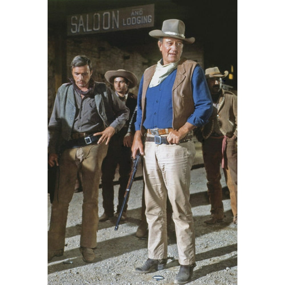 John Wayne in El Dorado holding shotgun with James Caan 24x36 Poster