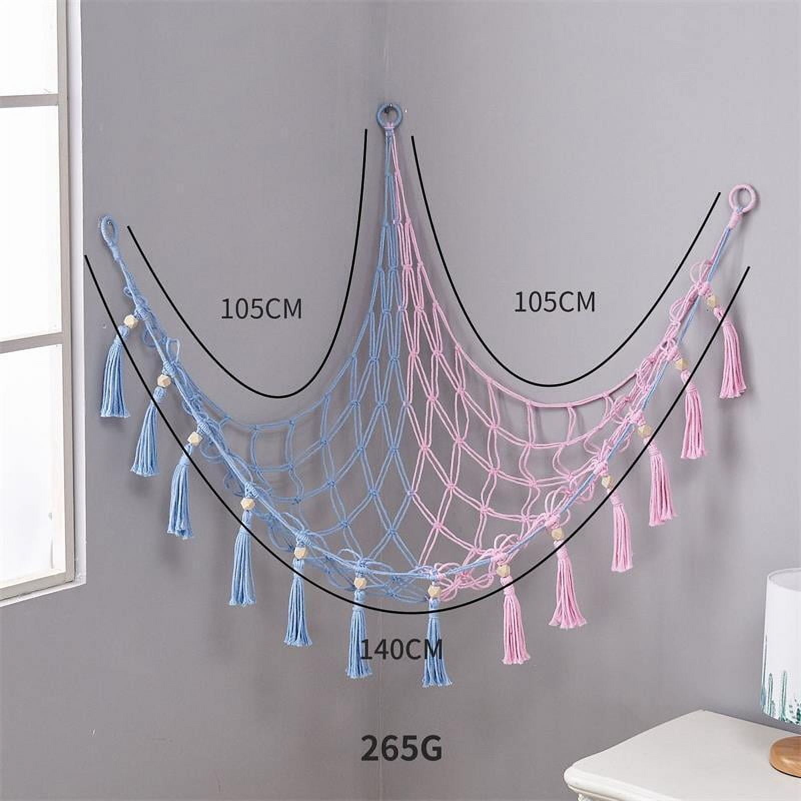 Kids Toy Hammock Cuddly Soft Storage Mesh Net for Teddy Bear Bedroom Nursery