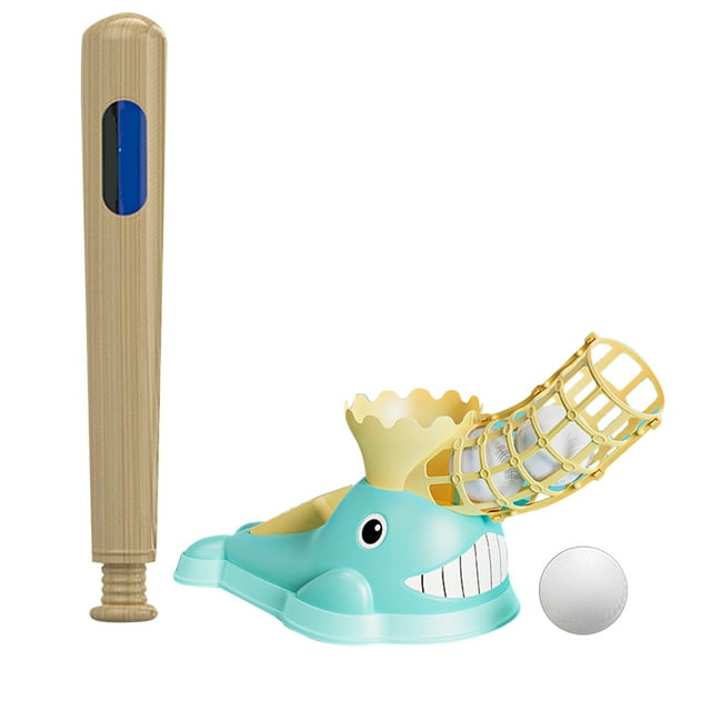 Ensemble de Jeu de Lancer de Baseball pour Enfants, Machine de Lancer de Baseball pour Enfants Exercice de Concentration Éjection de Pied pour Intérieur Bleu