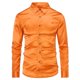 thumbnail image 1 of Camisa formal ajustada de manga larga brillante de moda casual para hombre, 1 of 4
