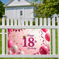 thumbnail image 2 of LUUFILx 18th Birthday Banner Celebration Party Supplies Backdrop Decoration Pink Balloons Happy Birthday Photo Props with Festive Backdrop Fun Decor, 2 of 7