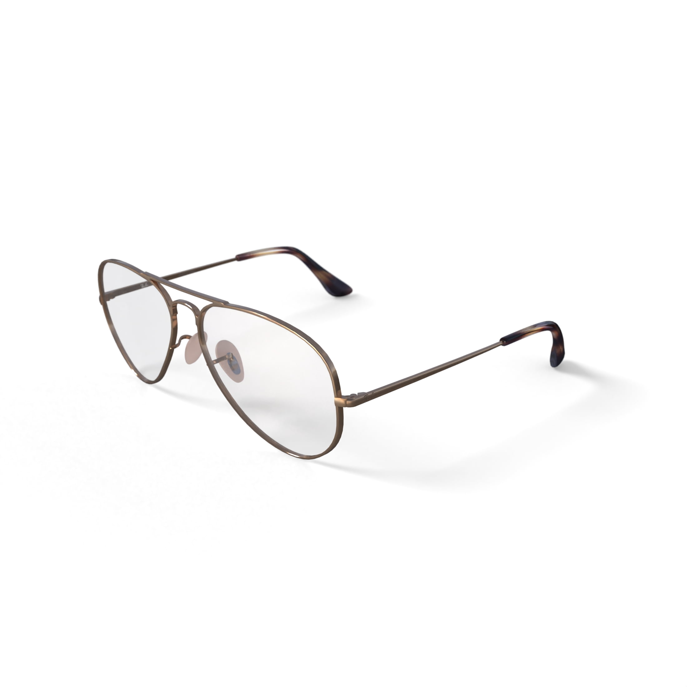 Ray-Ban Aviator Prescription Eye Glasses with Case, Size 58, Arista Gold Frames with Demo Lens