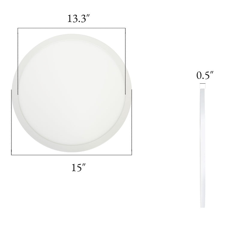 LNC 15" LED Flush Mount Ceiling Light,5CCT Adjustable,Ultra Thin,Damp Rated