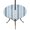 Blue, Navy, White, variant on Round Outdoor Tablecloth with Umbrella Hole and Zipper, Blue Striped Tablecloth with Elastic Waterproof, Watercolor Abstract Vertical Stripes Ombre Patio Table Covers for 36" - 44" Pool Tables