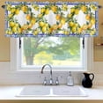 thumbnail image 6 of Summer Lemon Window Valance for Kitchen, National Style Lemon Floral Blue Flower Texture Rod Pocket Short Curtain for Small Windows, Light Filtering Decorative Valance, 60 x 14 Inch, 1 Panel, 6 of 9