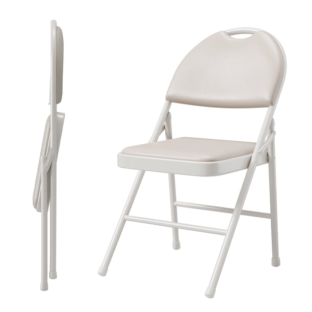 Yeshouse Sillas plegables (paquete de 2, 4 o 6) con cojín de piel sintética, capacidad de 159 kg, estructura de metal y almohadillas antideslizantes, portátiles y apilables para hogar y eventos
