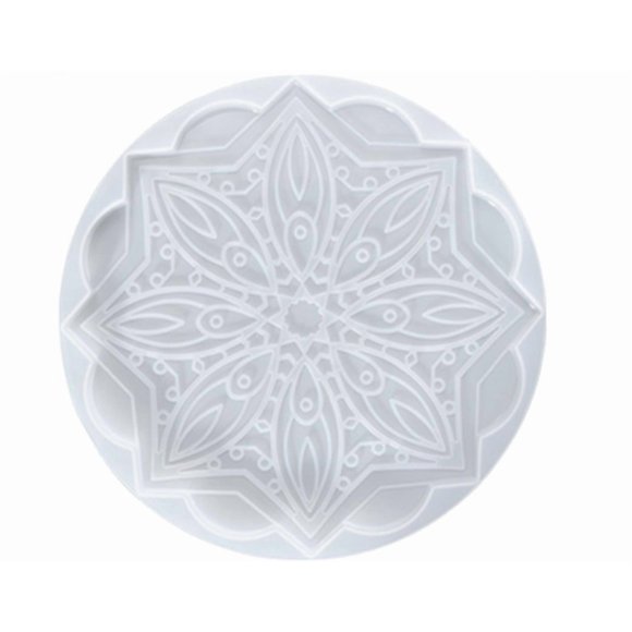 Molde de silicona for posavasos con diseño de Mandala y pegamento de cristal for decoración de mesa