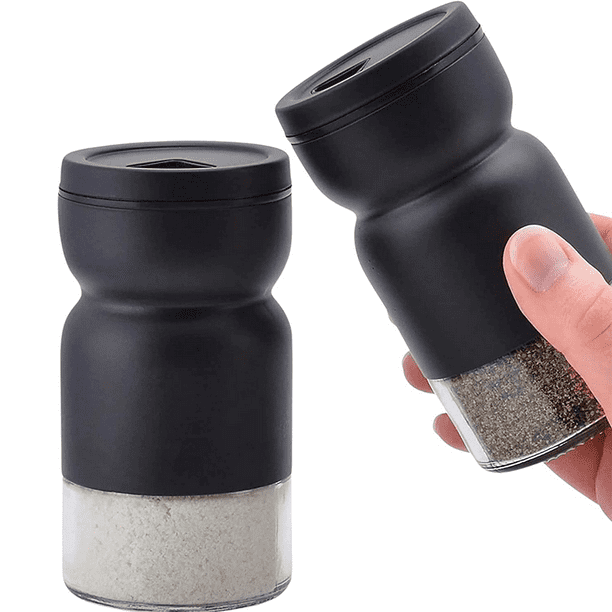 Glass Salt and Pepper Shakers Set with Adjustable Pour Holes