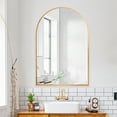 thumbnail image 6 of GLSLAND Bathroom Mirror Wall Mirror 24" x 36" Arched Vanity Mirror for Bedroom, Gold, 6 of 11