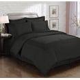 thumbnail image 1 of Unique Home Mason Comforter Set 7 Piece Collections Bed Set Solid Striped Design Style Bedding Clearance Comforter Super Soft (Queen, Black), 1 of 1
