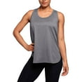 thumbnail image 4 of MRULIC tank top for women Women Workout Tops Mesh Racerback Yoga Tank Shirts Gym Running Tops Womens tank tops Grey + L, 4 of 7