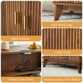 thumbnail image 5 of YOCWO Fluted Square Nightstand with Charging Station for Bedroom, Wood End Table with 2 Door for Living Room, Walnut, 5 of 7