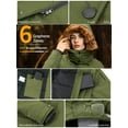 thumbnail image 4 of Fuklindy Graphene Heated Jacket for Women with Battery, 12V Fast Charge 18400mAh Large Capacity Winter Outdoor Lightweight Heating Jackets Green, 4 of 5