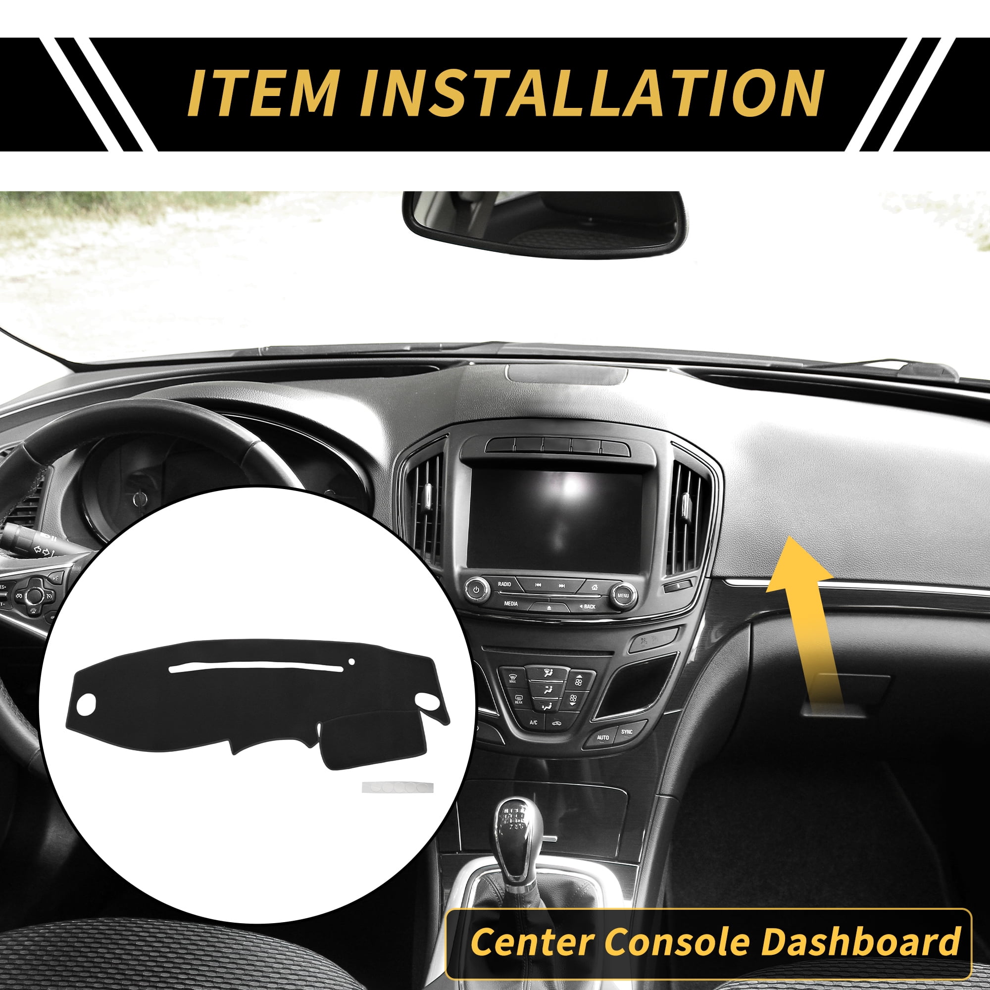 Unique Bargains Dash Cover for Ford for Ranger 1995-2011 Dash Board Mat Non-Slip Dash Cover Mat Pad Polyester Center Console Dashboard Cover Pad Carpet Black