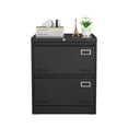 thumbnail image 2 of Lateral File Cabinet with 2 Drawer, Metal Filing Cabinet with Lock, Black File Cabinet for Home Office/Legal/Letter/A4 Size with Hanging Bar, 2 of 10