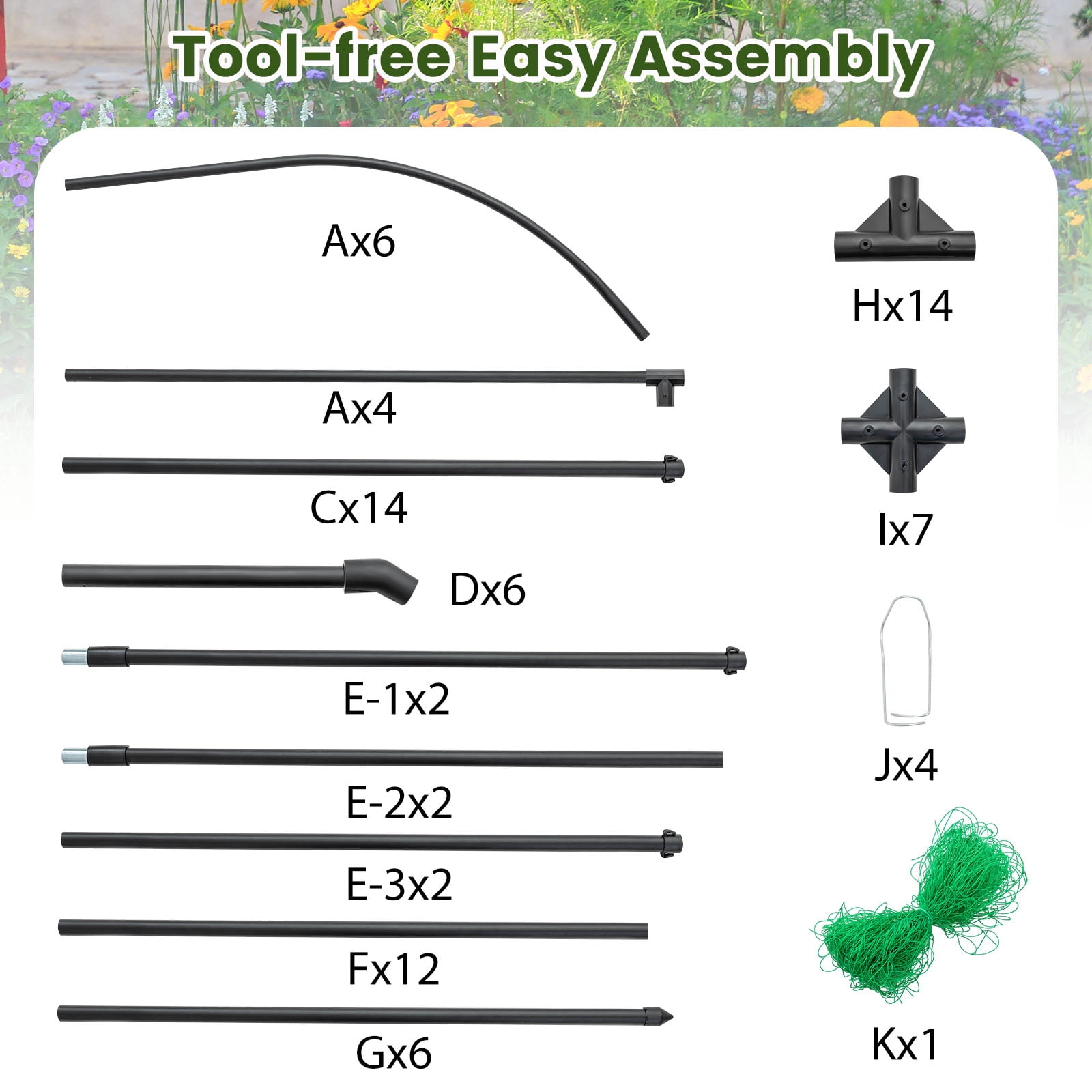 Costway Metal Garden Arch Trellis for Climbing Plants Outdoor, Wide Cucumber Trellis