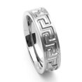 thumbnail image 2 of Men Women 6MM Comfort Fit Stainless Steel Wedding Band Greek Key Ring (Size 6 to 14), 2 of 3