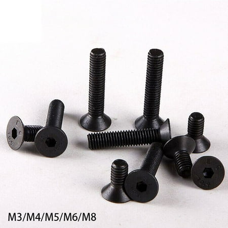 

tooloflife 2/5/10/20 Pcs Socket Countersunk Screws Flat Head Socket Head Cap Screws Hardware M3-M8 Black