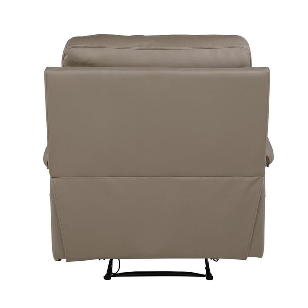 Pemberly Row 39" Polished Microfiber Power Reclining Chair in Brown