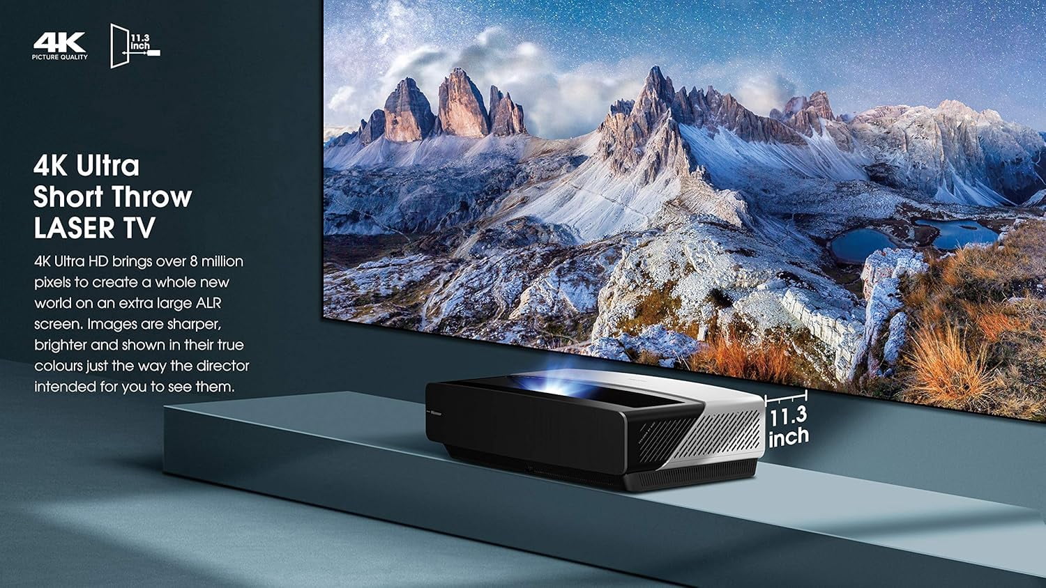 Hisense 100L5F 100" 4K UHD Smart Laser TV, Ultra Short Throw, HDR10, Dolby Atmos, ALR Screen, Vidaa OS