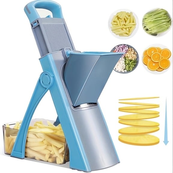 Upgraded Kitchen Safety Mandoline Slicer, Larger Vegetable Food Chopper, Adjustable Potato Slicing Thickness, Mandoline Julienne Dicer, Multi-Function Kitchen Cutter