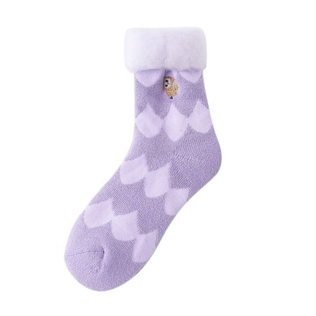 

Cotonie Winter Brushed Thickening and Velvet Colored Floor Socks Warm Socks Ski Socks
