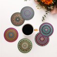 thumbnail image 2 of Juego de madera de 6 piezas con estante de almacenamiento, agua con mandala de girasol con aislamiento térmico, 2 of 7