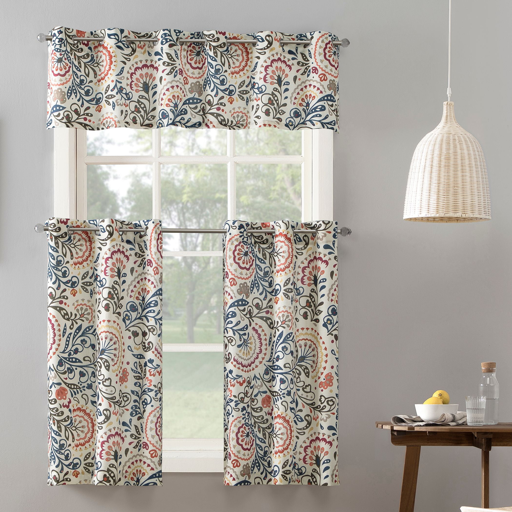 Buy Mainstays Elevated Solid 3 Piece Kitchen Curtain Set Online At Lowest Price In India 915087483 