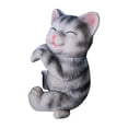 thumbnail image 3 of Estatua colgante de animal, figura de resina, adorno de jardín de hadas, decoración de borde de terrario gatito gris, 3 of 9