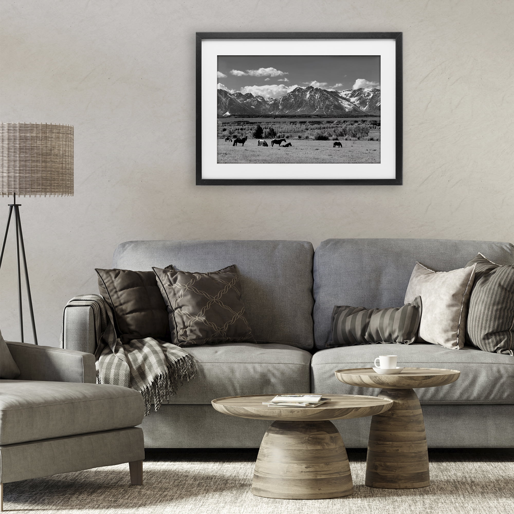 Stupell Industries Wyoming Ranch Horses Grazing Black Framed Print Under Glass, design by Steve Toole