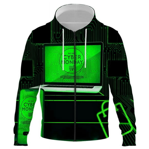 Sudadera con capucha y cremallera con estampado digital 3D para hombre y mujer, ropa de calle de moda hip hop, novedad