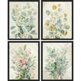 thumbnail image 2 of PixonSign Framed Wall Art Vintage Floral Bouquets Prints, Set of 4 Nature Wildernes Paintings, Rustic Retro Wall Décor, Wildflower Plants Adhesive Canvas Poster for Home Decor - 11"x14" Black, 2 of 5