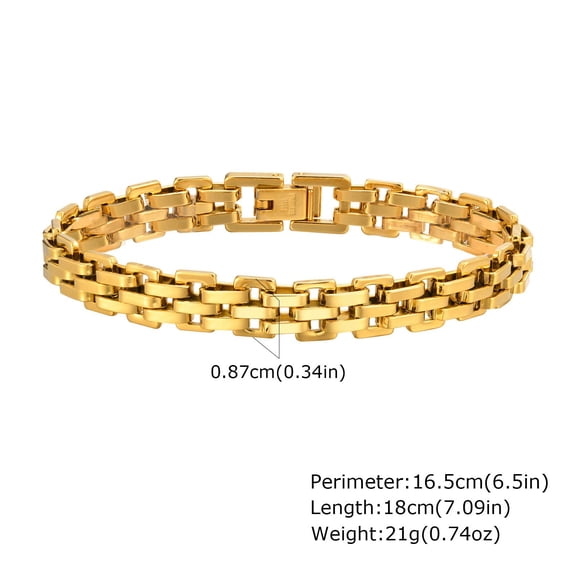 Prjewel Women's Watch Strap Bracelet Gold Color Stainless Steel Bracelet Fashion Party Waterproof Jewelry for Women Girl Gifts