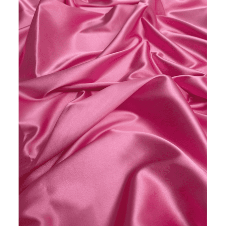 Silky Stretch Satin Fabric by Yard 60 Inch Wide – Charmeuse Satin Fabric for Gowns Weddings Decor Table Sheets DIY Crafts Sewing (Candy Pink 5 Yard)