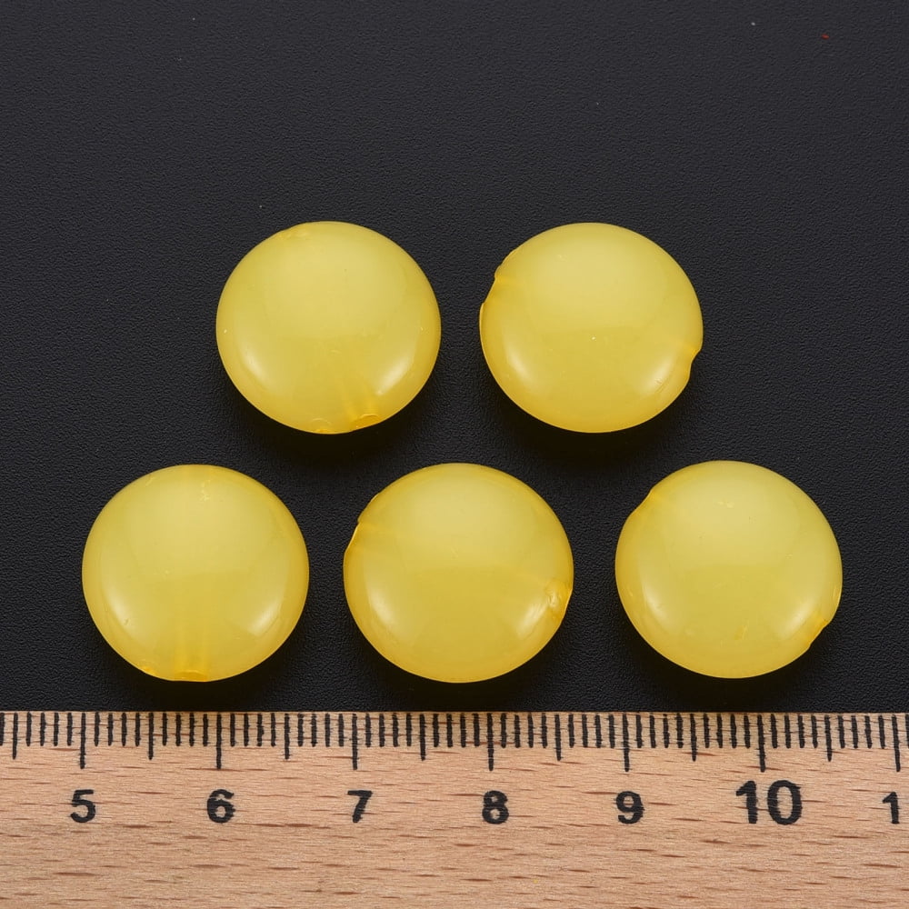 Imitation Jelly Acrylic Beads Flat Round golden 17x9.5mm Hole: 2mm about 316pcs/500g