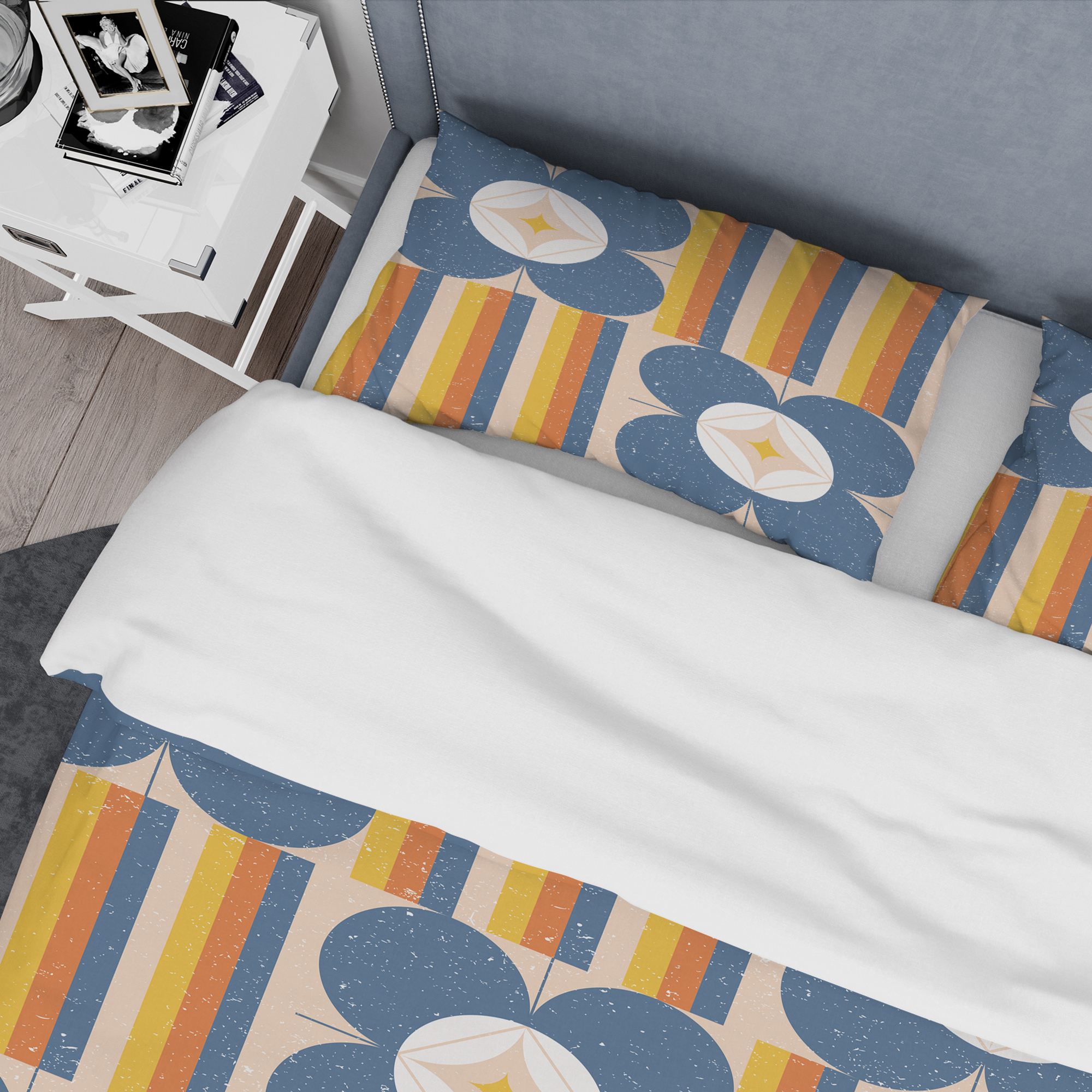 Designart 'Retro Floral Pattern XI' Mid-Century Modern Duvet Cover Set