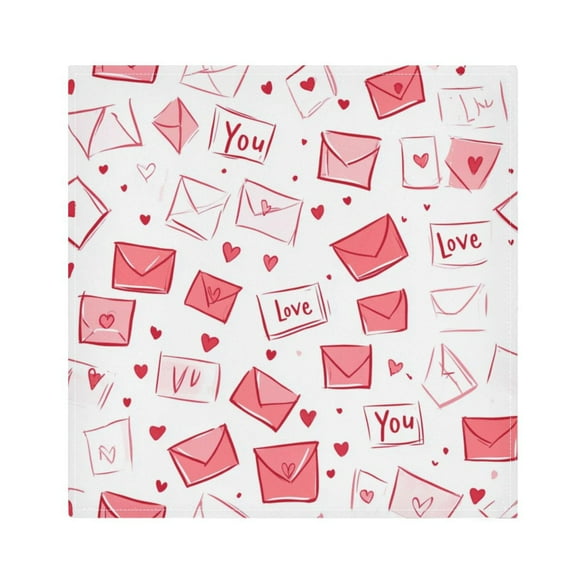 Qxltty Valentine's Day Envelope Napkins 20×20in Perfect for Parties Dinners Weddings Cocktail Housewarming Cloth Napkins Set of 6