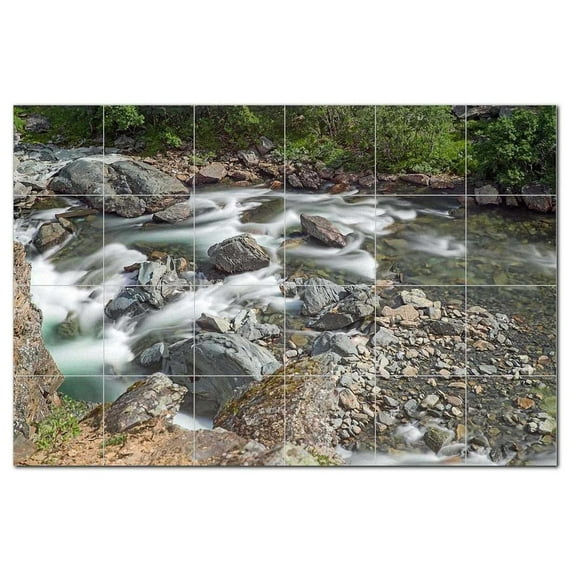 River Ceramic Tile Mural Kitchen Backsplash Bathroom Shower, 401470-XL64