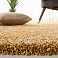 thumbnail image 2 of SAFAVIEH Hudson Shag Jaden Striped Area Rug, Gold/Ivory, 7' x 7' Square, 2 of 7