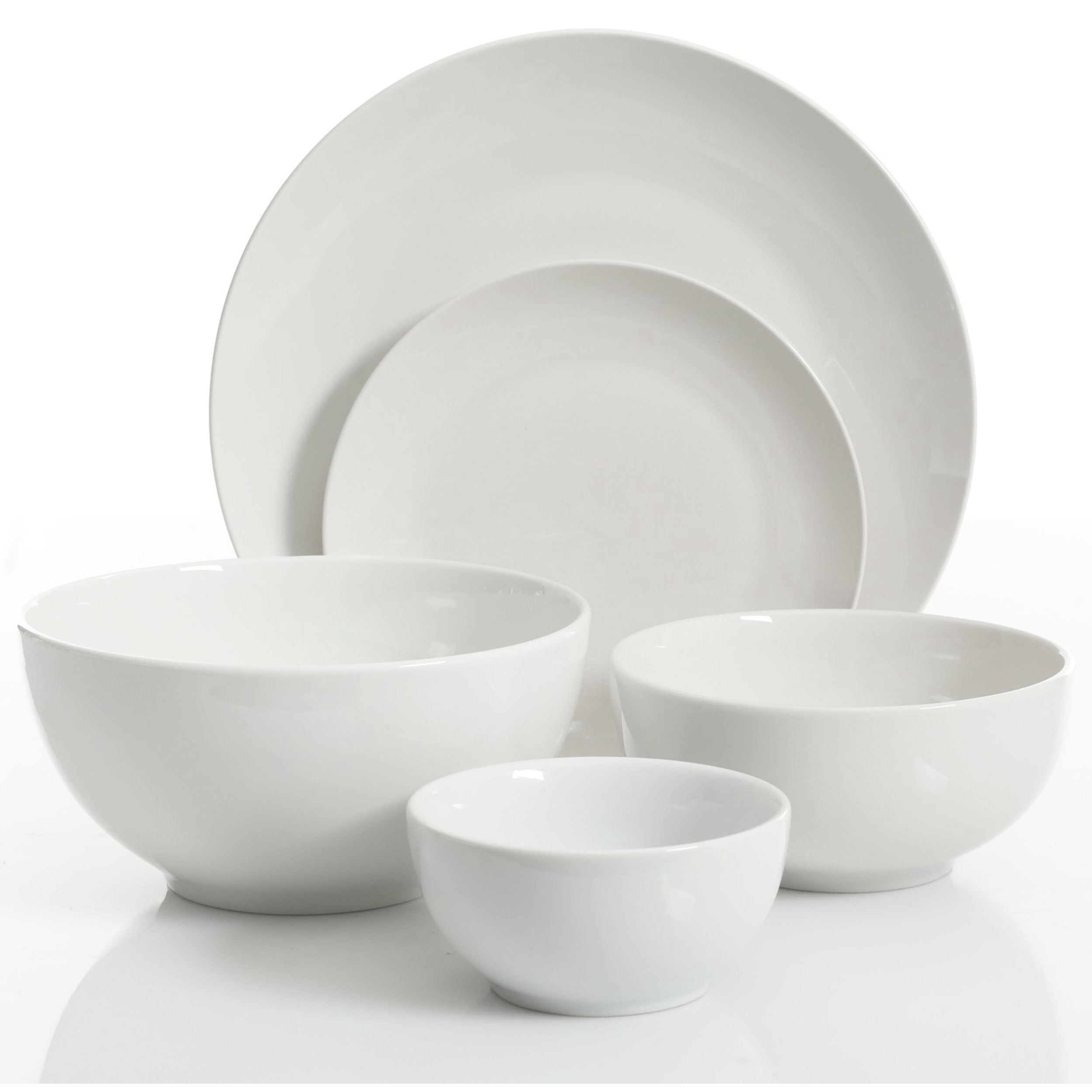 GBS 60 Piece Ceramic Dinnerware Combo Set with Drinkware and Flatware