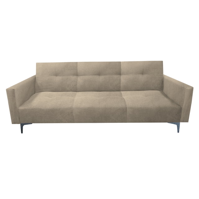 Sofa Cama Reclinable El Bazar Store Paris Terciopelo Beige Futón 3 posiciones Brazos movibles Sala