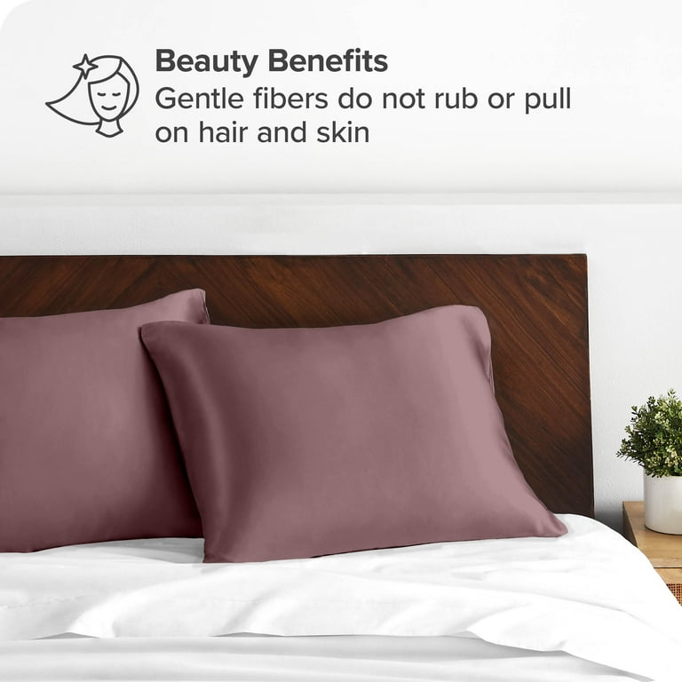 Bare Home Satin Pillowcase Set Luxury Pillowcases Soft and Smooth Breathable King Rose Taupe