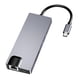 thumbnail image 1 of 8-en-1 Tipo-C Hub USB-C Convertidor Carcasa de aleación de aluminio 2 * USB3.0 + 1 * PD + 1 * HD + 1 Meterk  Gris, 1 of 6