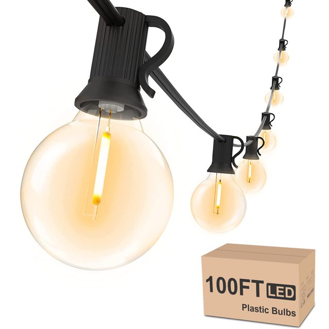 Luces de cadena para exterior Svater de 30 m, impermeables, G40, regulables