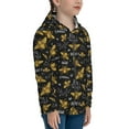 thumbnail image 5 of Kdxio Hohey Bee Golden Embroidery Pattern Kids Boys Girls Zip Up Hoodie 3D Printed Hooded Sweatshirt Hoody Coat with Pocket 7-12 Y-Small, 5 of 6